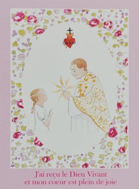 Carte de Communion - Communiante et Sacré Coeur (pic 1)