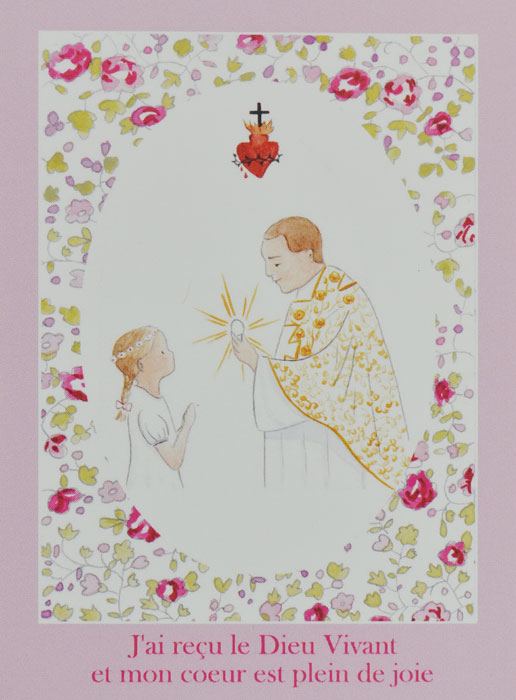 Carte de Communion - Communiante et Sacré Coeur (pic 2)