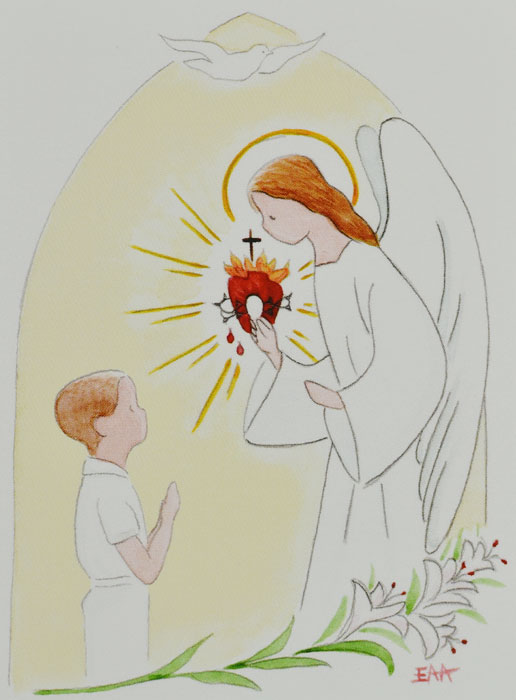 Carte de Communion - Communiant et Ange-Gardien (pic 2)
