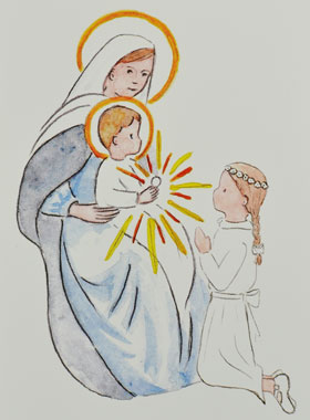Image de Communion - Communiante et Vierge à l'Enfant (pic 1)