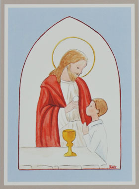 Carte de Communion - Communiant Jésus Pain de Vie (pic 1)