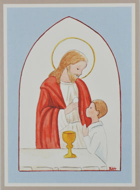 Image de Communion - Communiant Jésus Pain de Vie (pic 1)
