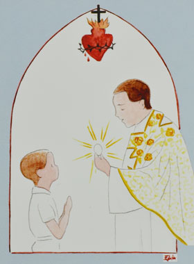Carte de Communion - Communiant Prêtre et Jésus (pic 1)