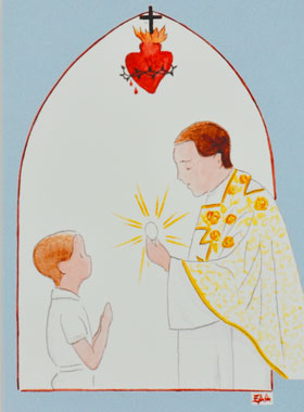 Image de Communion - Communiant Prêtre et Jésus (pic 1)