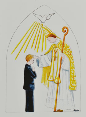 Carte de Confirmation Garçon - Confirmation par l'Evêque (pic 1)