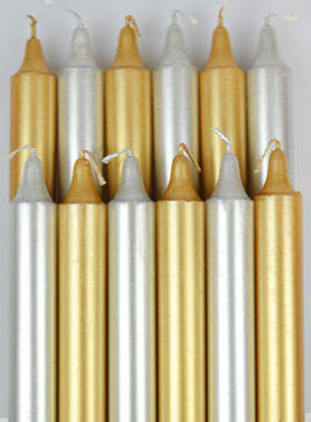 12 Bougies de Noël de Table - Or et Argent (pic 1)