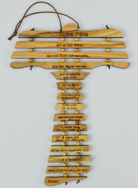 Croix de Tau en Bois d'Olivier et Prière (pic 1)