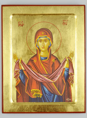 Icône Byzantine Notre Dame Vierge de Protection (pic 1)