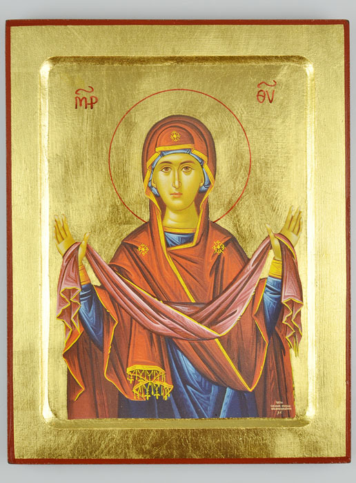 Icône Byzantine Notre Dame Vierge de Protection (pic 2)