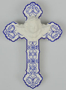 Croix Enfant Ange Protecteur Bleue (pic 1)