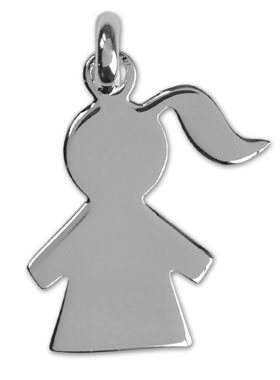 Médaille Fille Argent Massif - 15 mm (pic 1)