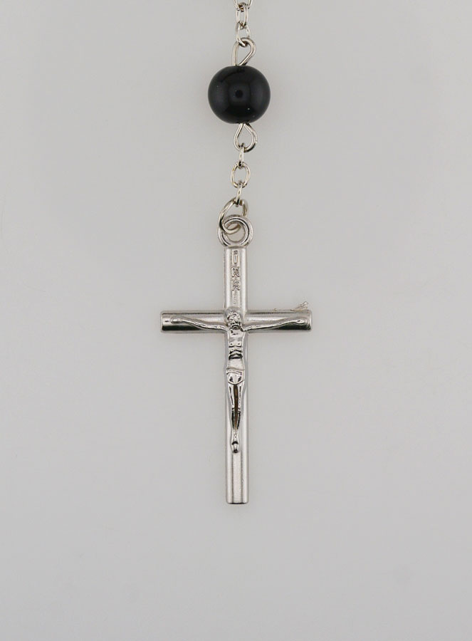 Chapelet en Perles Noires - Médaille Miraculeuse (pic 3)