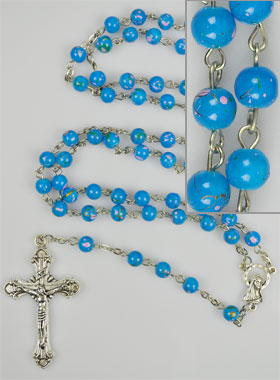 Chapelet en Perles Bleues - Médaille Miraculeuse (pic 1)