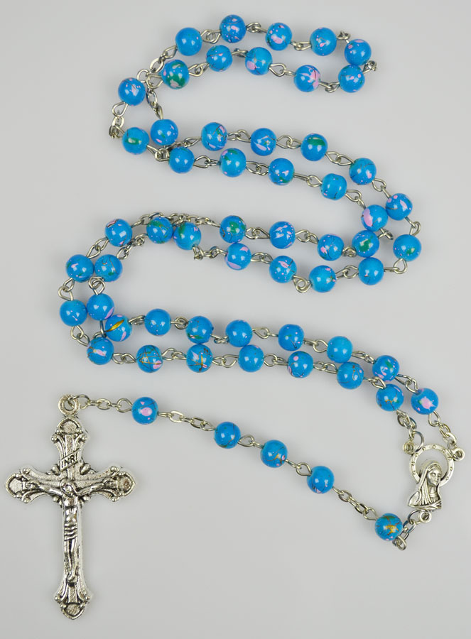 Chapelet en Perles Bleues - Médaille Miraculeuse (pic 2)