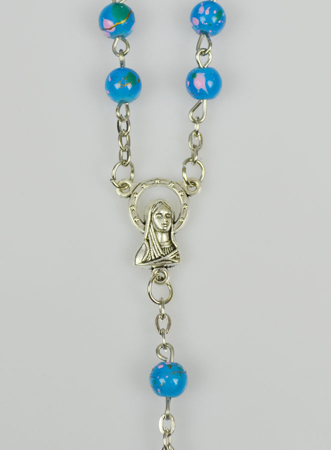 Chapelet en Perles Bleues - Médaille Miraculeuse (pic 3)