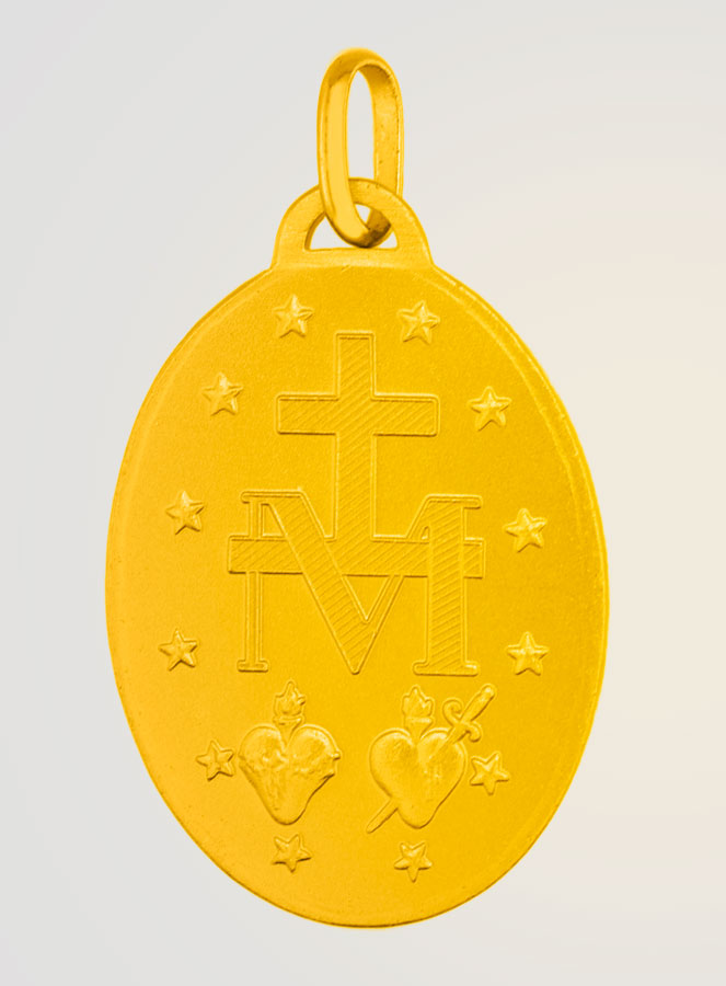 Médaille Miraculeuse en Plaqué Or 18 Carats avec Bords (pic 2)
