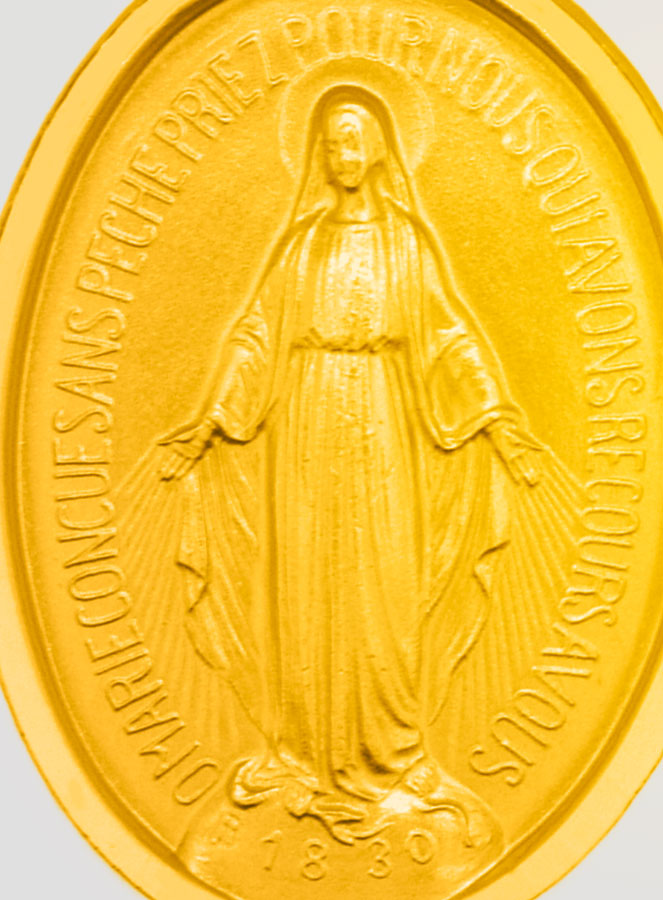 Médaille Miraculeuse en Plaqué Or 18 Carats avec Bords (pic 3)