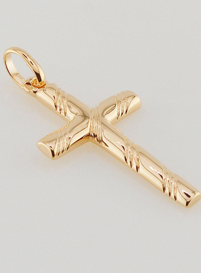 Pendentif Croix de Lourdes en Plaqué Or - 25mm (pic 3)