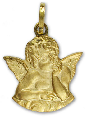 Pendentif Ange Protecteur en Plaqué Or - 14 mm (pic 1)