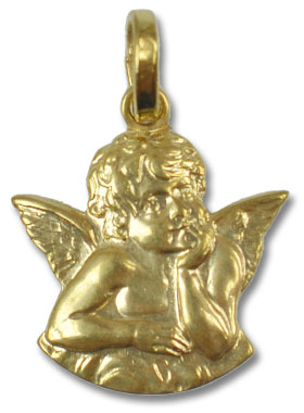 Pendentif Ange Gardien en Plaqué Or - 14 mm (pic 1)