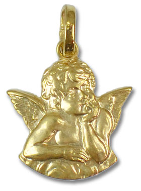 Pendentif Ange Protecteur en Plaqué Or - 14 mm (pic 1)