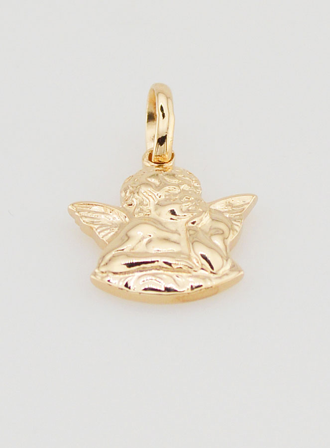 Pendentif Ange Protecteur en Plaqué Or - 14 mm (pic 2)