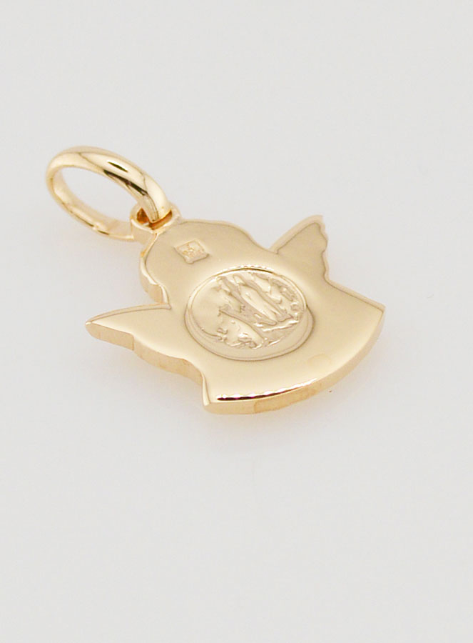 Pendentif Ange Protecteur en Plaqué Or - 14 mm (pic 4)