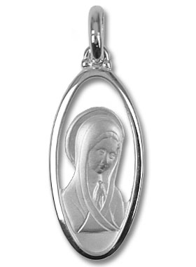 Médaille Vierge en Prière en Argent 925/1000 (pic 1)