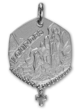 Médaille Notre Dame de Lourdes en Argent 925/1000 (pic 1)