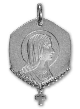 Médaille Sainte Vierge Marie en Argent 925/1000 (pic 1)