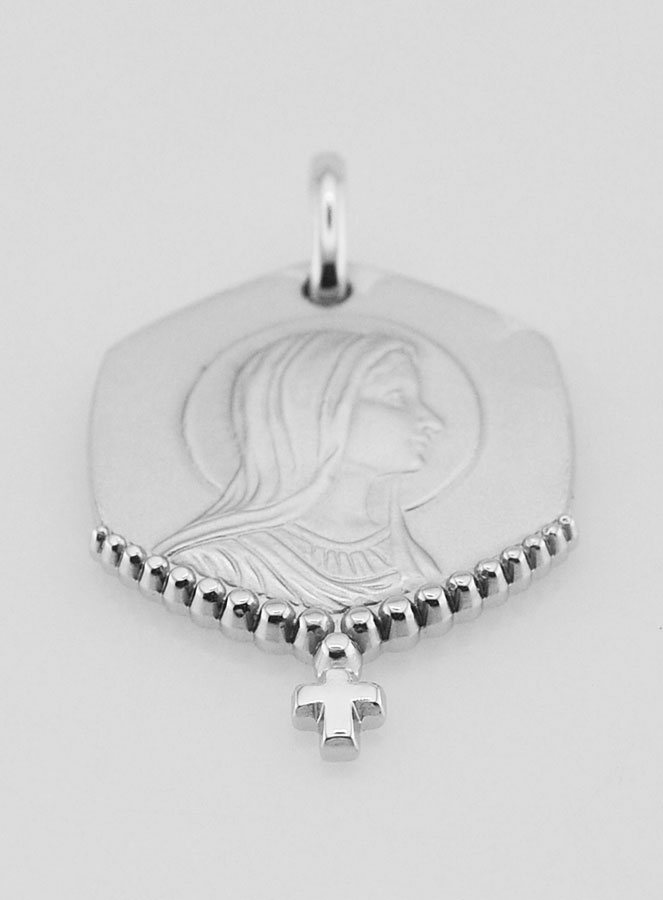 Médaille Sainte Vierge Marie en Argent 925/1000 (pic 2)