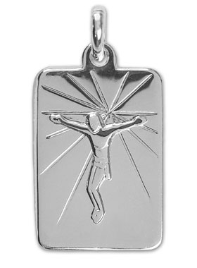 Médaille Plaque Jésus-Christ en Argent 925/1000 (pic 1)