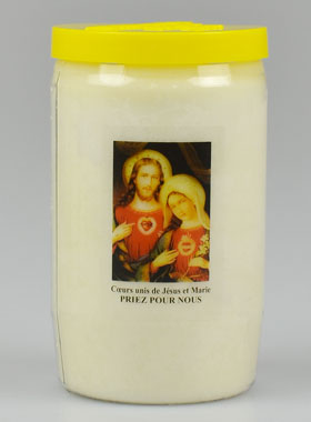 Bougie de Dévotion Coeurs Unis de Jésus et Marie - 3 Jours (pic 1)