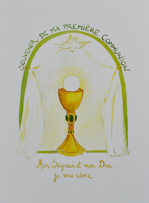 Carte Souvenir de ma Première Communion - Vert (pic 2)