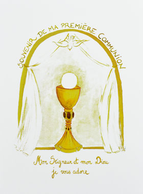 Carte Souvenir de ma Première Communion - Or (pic 1)