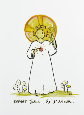 Carte de Communion - Enfant Jésus Roi d'Amour (pic 1)