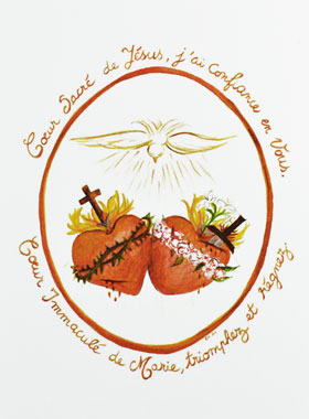 Carte de Communion - Coeurs Unis de Jésus et Marie (pic 1)