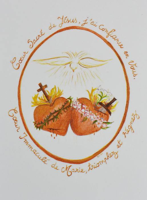 Carte de Communion - Coeurs Unis de Jésus et Marie (pic 2)