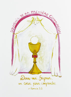 Image de Première Communion - Souvenir - Rose (pic 1)