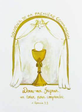 Carte de Première Communion - Souvenir - Or (pic 1)