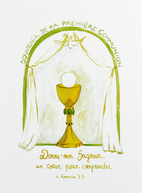 Carte de Première Communion - Souvenir - Vert (pic 1)