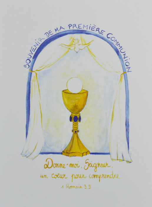 Carte de Première Communion - Souvenir - Bleu (pic 2)