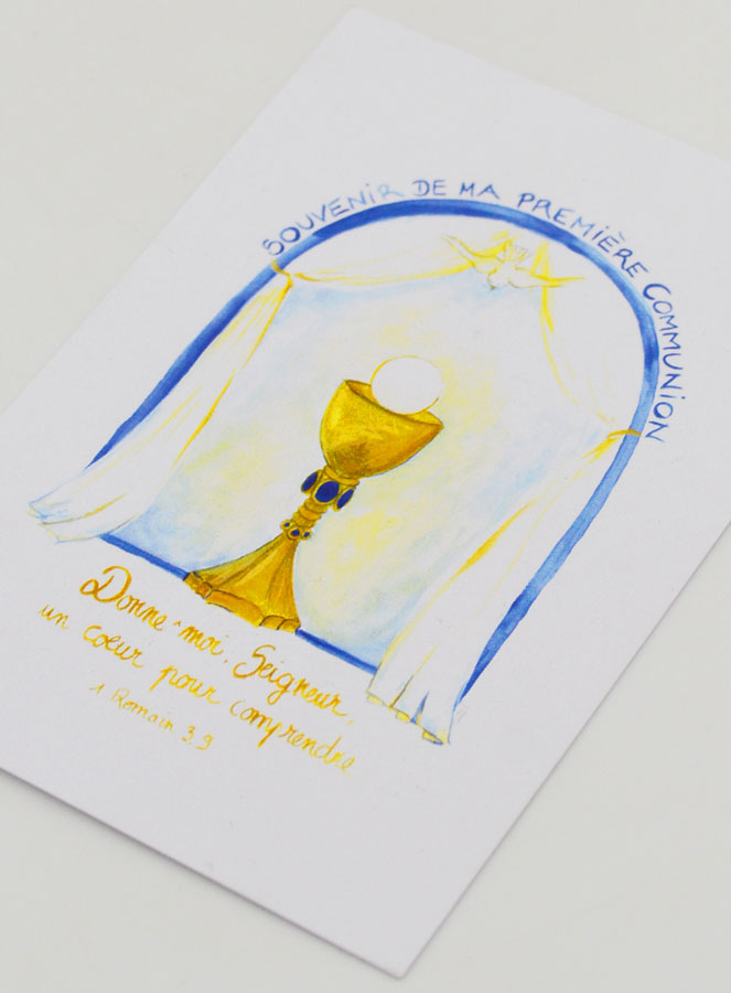 Carte de Première Communion - Souvenir - Bleu (pic 4)