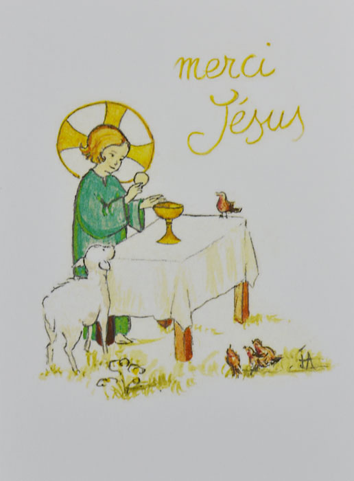 Carte de Communion - Merci Jésus - Vert (pic 2)