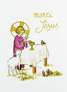 Image de Communion - Merci Jésus - Rose (pic 1)