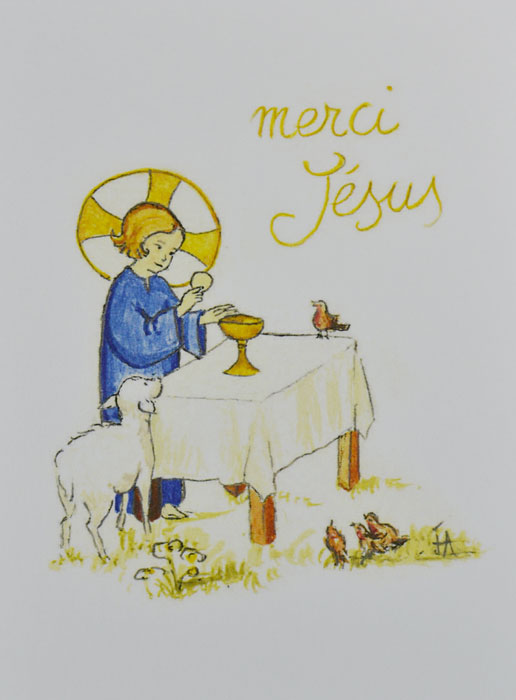 Carte de Communion - Merci Jésus - Bleu (pic 2)