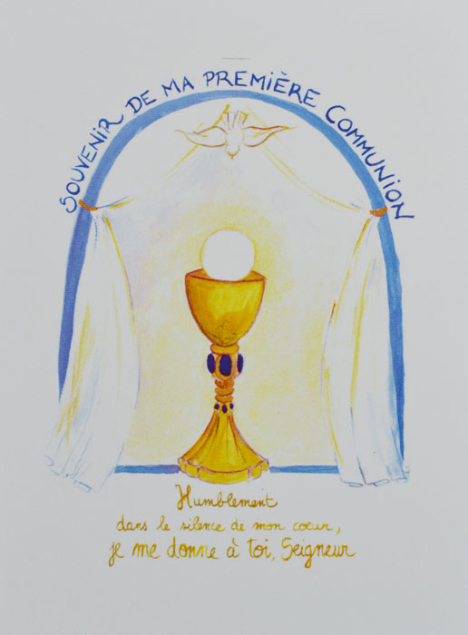 Carte Souvenir de Première Communion - Bleu (pic 2)