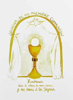 Carte Souvenir de Première Communion - Or (pic 1)