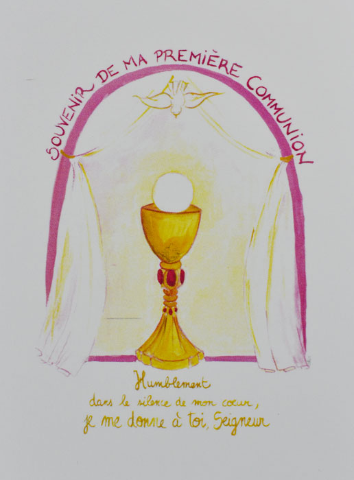 Carte Souvenir de Première Communion - Rose (pic 2)