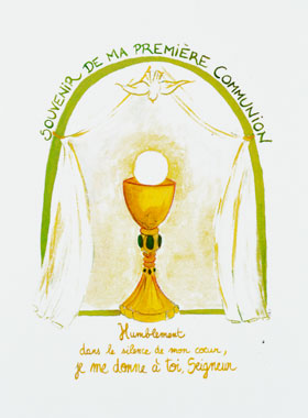 Carte Souvenir de Première Communion - Vert (pic 1)